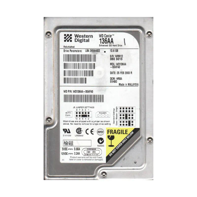 WD136AA-00AFA0 - Western Digital 13.6GB 5400RPM EIDE 3.5" HDD