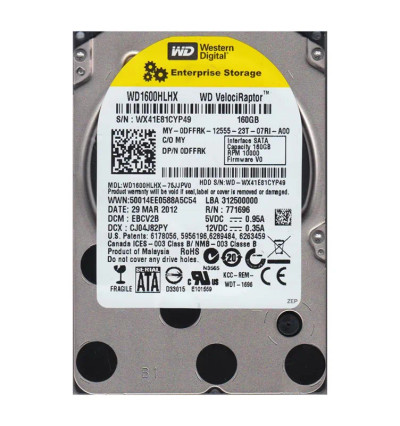 WD1600HLHX-75JJPV0 - Western Digital 160GB 10000RPM SATA 6Gb/s 3.5" HDD