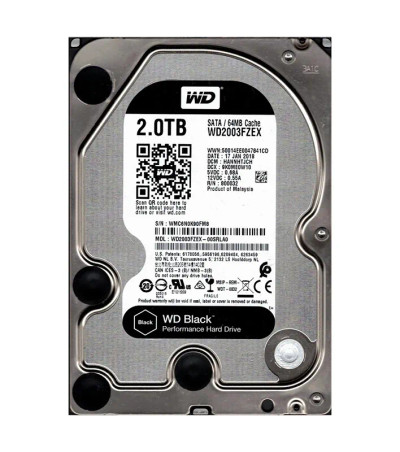 Western Digital Black 2TB 7200RPM SATA 6Gb/s 64MB Cache Hard Drive for Desktop Computers