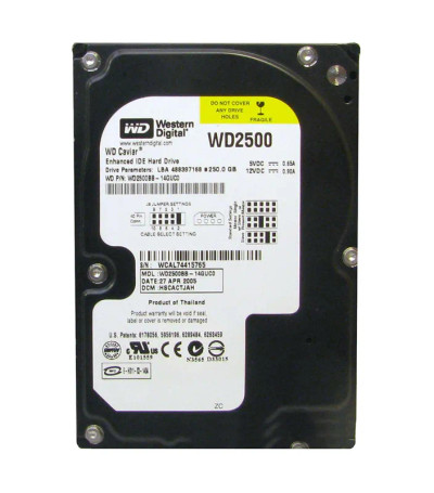 WD2500BB-14GUC0 - Western Digital 250GB 7200RPM EIDE 2MB 3.5" HDD