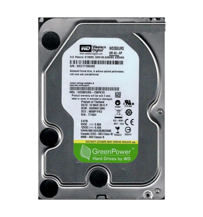 WD30EURS-73SPKY0 - Western Digital 3TB 7200RPM SATA 3Gb/s 3.5" HDD