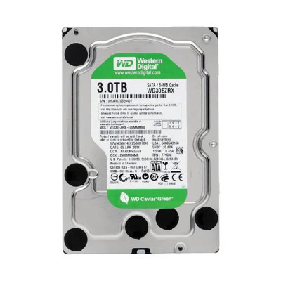 WD30EZRX-00MMB0 - Western Digital 3TB 5400RPM SATA 6Gb/s 64MB 3.5" HDD