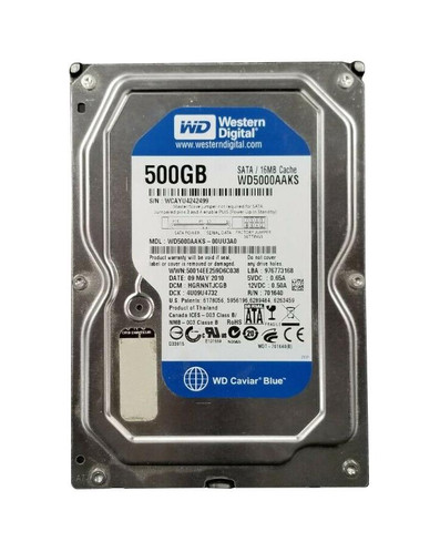 WD5000AAKS-OOUU3AO - Western Digital 500GB SATA 7200RPM 16MB 3.5" HDD