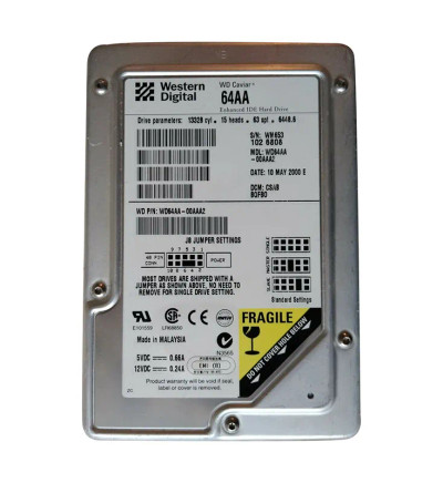 WD64AA-00AAA2 - Western Digital 6.4GB 5400RPM EIDE 2MB 3.5" HDD