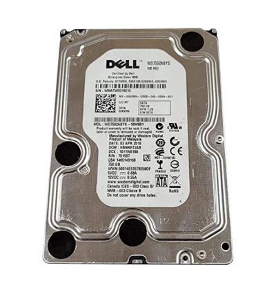 WD7502ABYS-18W8B1 - Western Digital 750GB 7200RPM SATA 3.5" 32MB HDD