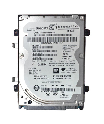 04X5890 - Lenovo 500GB 5400RPM SATA 6Gb/s 2.5" HDD