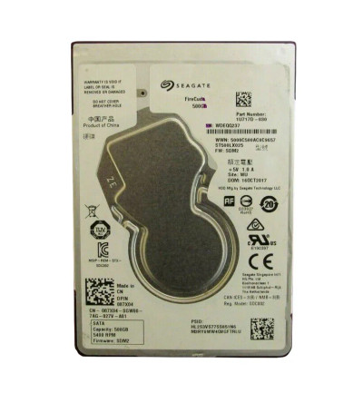 087X04 - Dell 500GB 5400RPM SATA 8GB NAND 2.5" Hybrid HDD