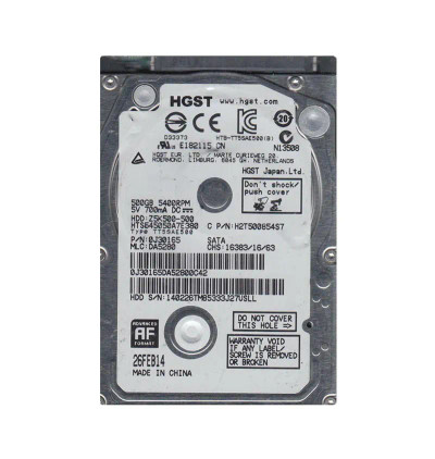 0J30165 - HGST 500GB 5400RPM SATA 8MB 2.5" HDD