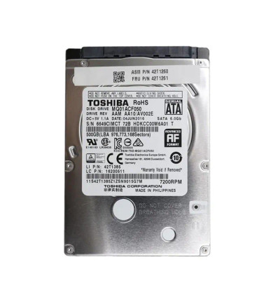 42T1261 - Lenovo 500GB 7200RPM SATA 6Gb/s 2.5" HDD