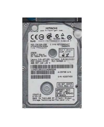 42T1351 - Lenovo 250GB SATA 5400RPM 2.5" HDD
