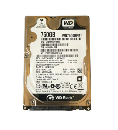 643164-001 - HP 750GB 7200RPM SATA 3Gb/s 2.5" HDD