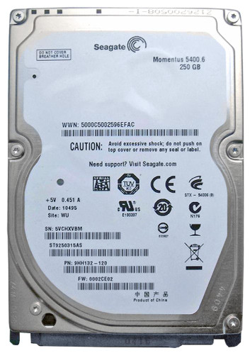 9HH132-120 - Seagate 250GB SATA 5400RPM 2.5" HDD