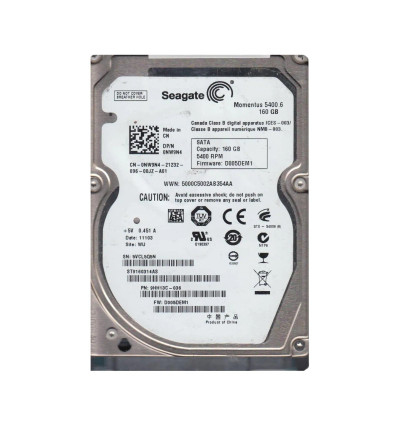 Seagate 160GB 5400RPM SATA 3Gb/s 2.5-inch Hard Drive for ProLiant DL360p Gen8 Servers