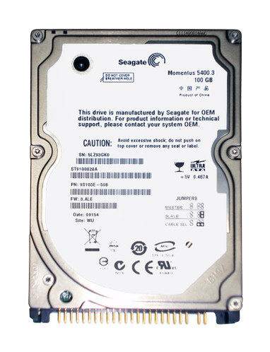 9S103E-508 - Seagate 100GB 5400RPM 2.5" IDE HDD