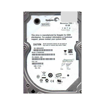 9S3833-503 - Seagate 80GB 7200RPM SATA 2.5" HDD