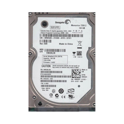 Seagate 160GB 7200RPM SATA 3Gb/s 2.5 Hard Drive for ProLiant DL360p Gen8 Servers