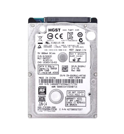 H2T5003272S7 - HGST 500GB 7200RPM SATA 6Gb/s 2.5" HDD