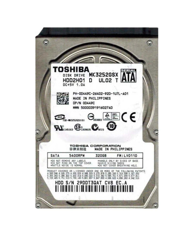 HDD2H01S - TOSHIBA 320GB 5400RPM SATA 8MB 2.5" HDD