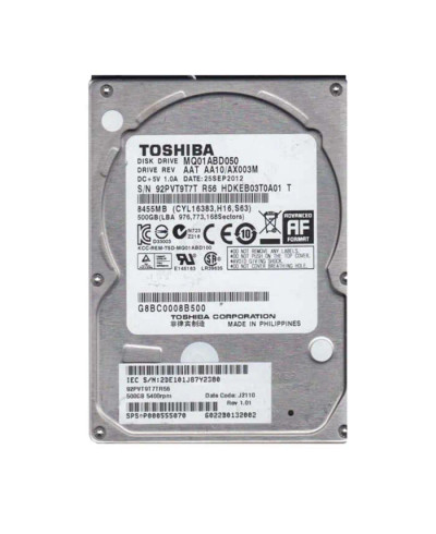 HDKEB03T0A01S - TOSHIBA 500GB 5400RPM SATA 8MB 2.5" HDD