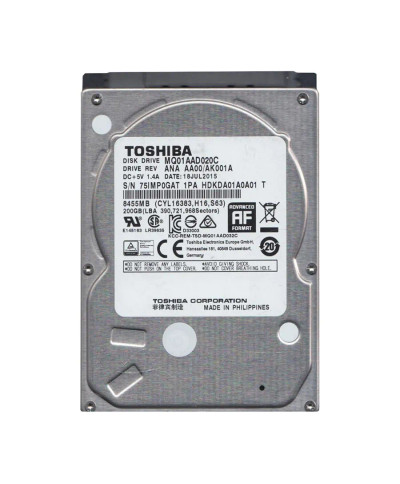 MQ01AAD020C - TOSHIBA 200GB 4200RPM SATA 2.5" HDD