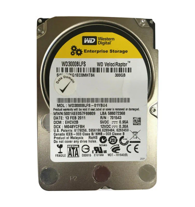 WD WD3000BLFS-01YBU4 VelociRaptor 300GB 10000RPM 3Gb/s 2.5-Inch HDD