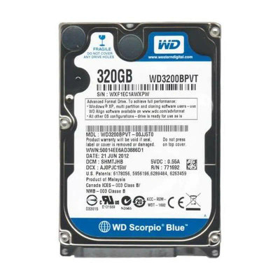 WD3200BPVT-00JJ5T0 - Western Digital 320GB 5400RPM SATA 2.5-Inch HDD