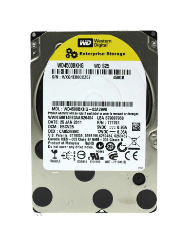 Western Digital 450GB SAS 6Gb/s 10K RPM Hard Drive for Servers - 2.5 WD4500BKHG-02A29V0