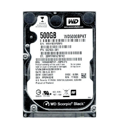 WD5000BPKT-60PK4T0 - Western Digital 500GB 7200RPM SATA 16MB 2.5" HDD