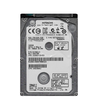 Z5K320-320 - Hitachi 320GB 5400RPM SATA 2.5" HDD