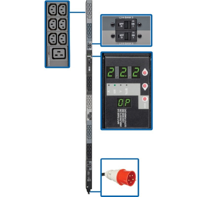 PDU3XMV6G32 - TRIPP LITE 3-Phase Metered 32A 220/230V 22.2kW PDU