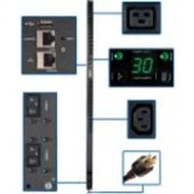 Tripp Lite 5/5.8kW Single-Phase Monitored PDU with LX Platform Interface, 208/240V Outlets (20 C13 & 4 C19), L6-30P, 0U, TAA
