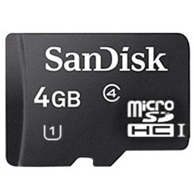 SDSDQAB-004G - SanDisk 4GB Class 4 microSDHC Memory Card