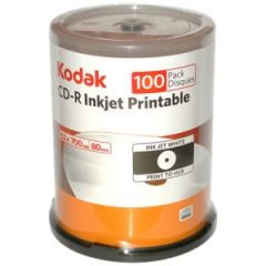 22300 - Kodak 700MB 52x Inkjet Printable CD-R 100 Pack