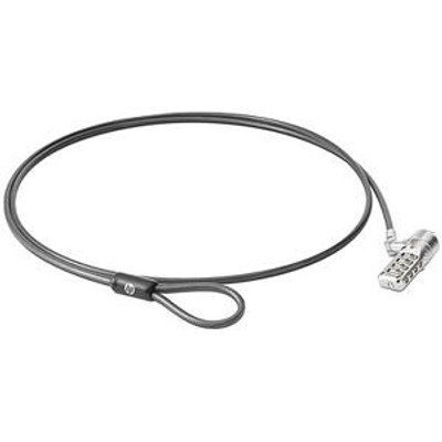 HP AY475AA ABA Notebook Combo Cable Lock - Galvanized Steel, Compatible with Laptops, Combination Lock