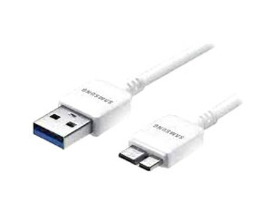 ET-DQ10Y0WE - Samsung USB cable 35.4" (0.9 m) USB 3.0 White for Galaxy S5, Galaxy Note 3
