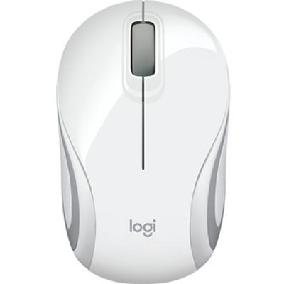 Logitech M187 Wireless Optical Mouse - 3 Button - White - Compatible with PC and Mac - Office and Home Use
