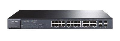 TP-LINK TL-SG2424P 24-Port Gigabit Smart PoE Switch with 4 Combo SFP Slots, 24 POE Ports, 802.3at/af Compliant, 180W