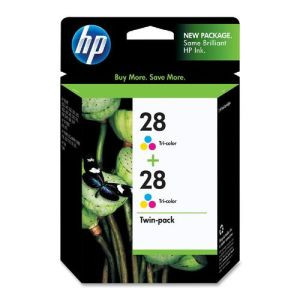 HP 28 Ink Cartridge Cyan Magenta Yellow Inkjet 240 Page 2 Pack for HP Printers