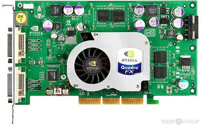 Nvidia Quadro FX 1100 128MB AGP 8x Graphics Card for professional design and rendering in AGP 8x compatible systems