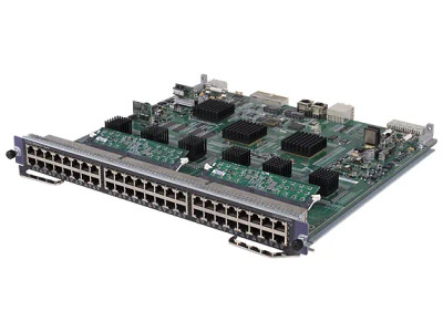 HP 48-Ports Gigabit Ethernet PoE Network Module JD199-61201 for 7500 Switch, mounted in network rack