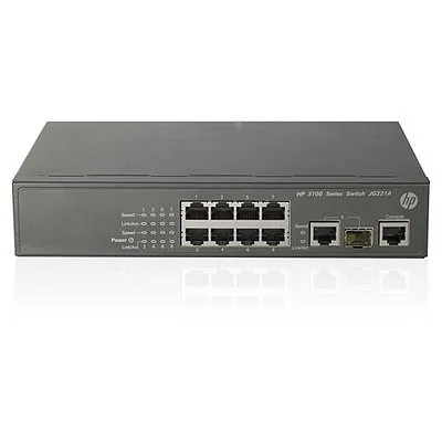 HP 3100-8 v2 SI Ethernet Switch, 8-Ports, RJ-45, 10/100/1000Base-T, 10/100Base-TX, for network connectivity