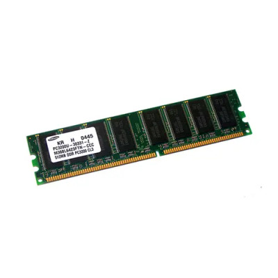Samsung 512MB PC3200 DDR-400MHz Memory Module for 184-Pin DIMM - M368L6423FTN-CCC - Non-ECC Unbuffered CL3