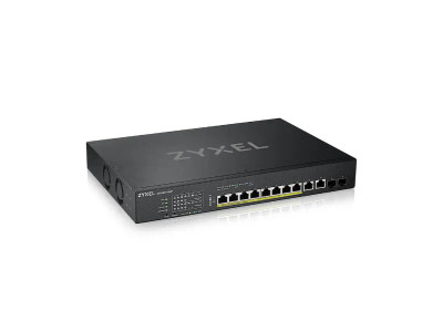 ZYXEL XS1930-12HP Ethernet Switch 8 Ports Modular 375W Power Rack-mountable Fiber Twisted Pair Server Rack Compatible
