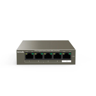 TEG1105P-4-63W - Tenda 5-Port Gigabit 4-Port PoE Network Switch