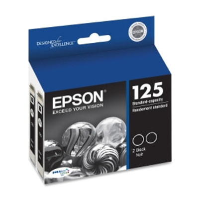 Epson No 125 Black Ink Cartridge 2-Pack for T125120-D2, compatible with Epson printers, black ink, 2 pack