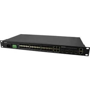 Transition Networks SM24DP4XA-NA Ethernet Switch, 4 Ports, Manageable, 24 SFP Slots, Modular, Twisted Pair, Optical