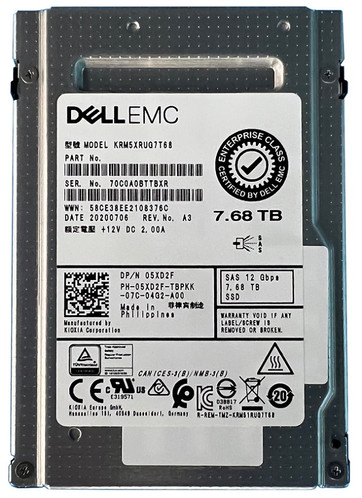 KRM5XRUG7T68 - TOSHIBA 7.68TB SAS 12Gb/s 2.5" Read Intensive SSD