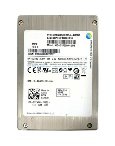 Samsung 50GB SLC SATA 3Gb/s SSD for ProLiant DL360p Gen8 servers - 2.5-inch