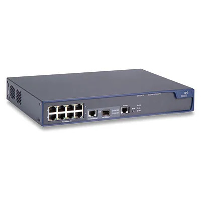 HP E4210-8-PoE Fast Ethernet Switch in black, 8 ports, ideal for small businesses