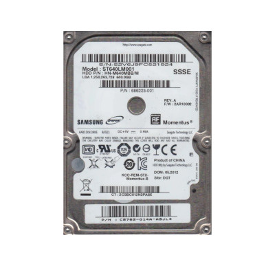 Samsung 640GB 5400RPM SATA 2.5 Hard Drive for HN-M640MBB/Z4 - Compatible with laptops and notebooks